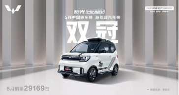 再次荣登轿车、新能源销量双冠，宏光MINIEV整体销量超73万