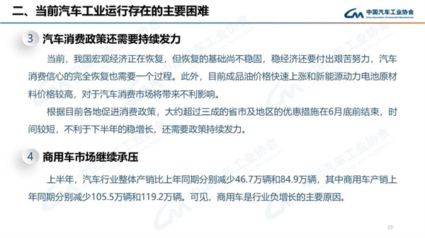 2022年6月商用车销量28.1万辆，下降37.4%，表现依然低迷