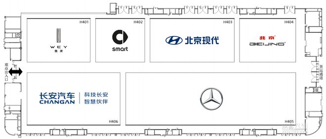 ↑奔驰展台位于4号馆