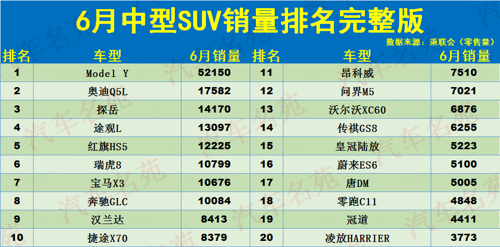 中型suv排行榜前十名价格图片_奥迪中国销量2020_奥迪在中国销量排行